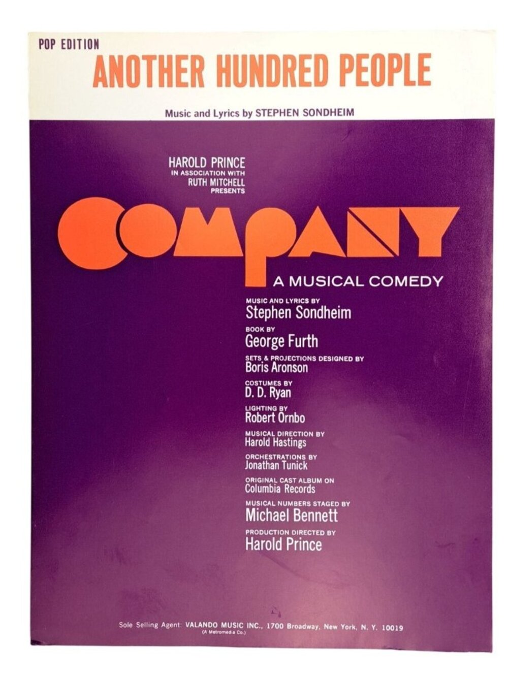 Vintage Another Hundred People Sheet Music Company Musical Pop Edition Sondheim - Picture 4 of 7
